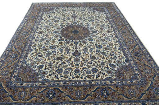 Surface texture of 2000s Kashmar rug with natural Wool and intricate pattern
