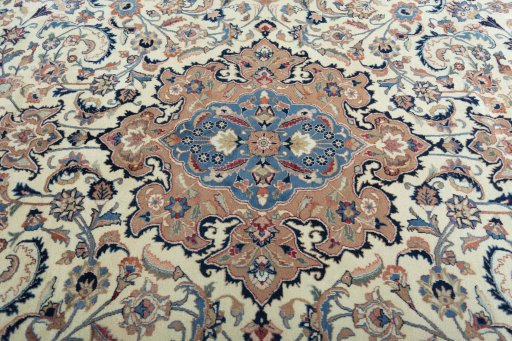 Central medallion detail of 1970s Kashmar rug from Iran / Persia