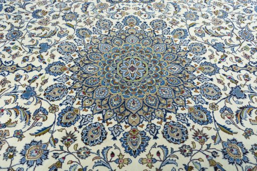 Central medallion detail of 2000s Kashmar rug from Iran / Persia