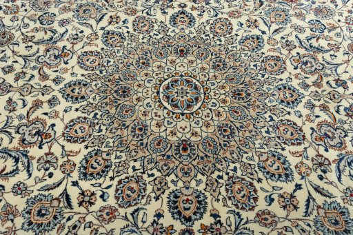 Central medallion detail of 2000s Kashmar rug from Iran / Persia