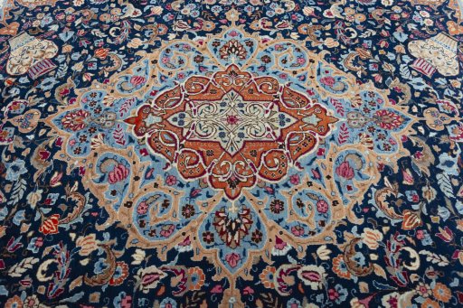 Central medallion detail of 1970s Kashmar rug from Iran / Persia