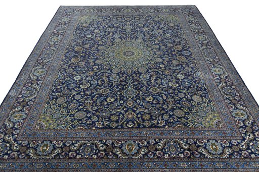 Surface texture of 2000s Kashmar rug with natural Wool and intricate pattern