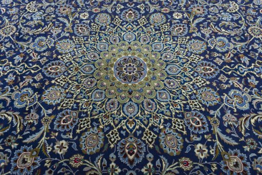 Central medallion detail of 2000s Kashmar rug from Iran / Persia