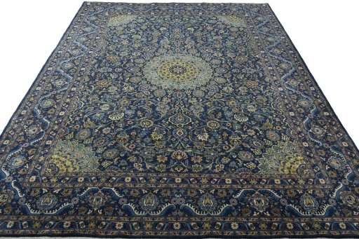Surface texture of 2000s Kashmar rug with natural Wool and intricate pattern