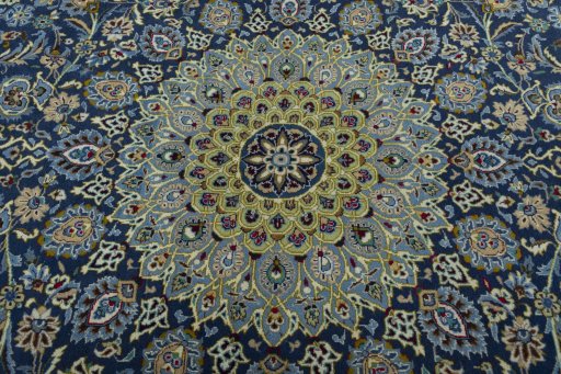 Central medallion detail of 2000s Kashmar rug from Iran / Persia