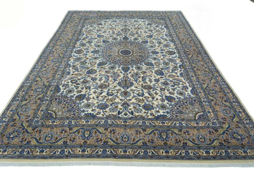 Surface texture of 2000s Kashmar rug with natural Wool and intricate pattern