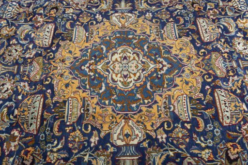 Central medallion detail of 2000s Kashmar rug from Iran / Persia