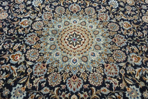 Central medallion detail of 2000s Kashmar rug from Iran / Persia