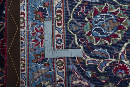 Surface texture of 2000s Kashmar rug with natural Wool and intricate pattern