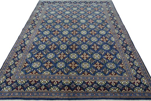 Surface texture of 2000s Kashmar rug with natural Wool and intricate pattern