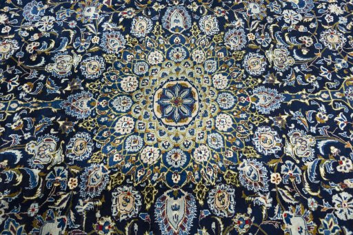 Central medallion detail of 2000s Kashmar rug from Iran / Persia