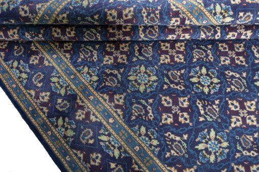 Full view of 2000s Kashmar rug from Iran / Persia, 290 × 202 cm in Blue tones