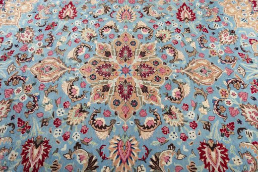 Central medallion detail of 1970s Kashmar rug from Iran / Persia