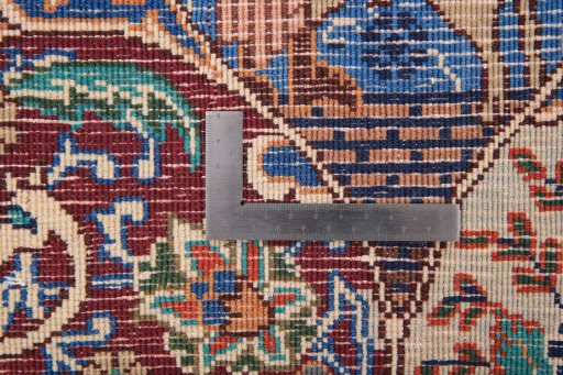 Central medallion detail of 1980s Kashmar rug from Iran / Persia