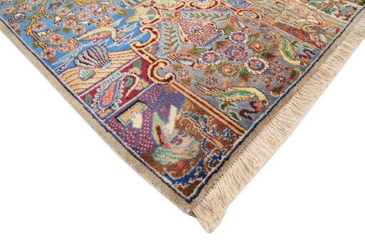 Central medallion detail of 1980s Kashmar rug from Iran / Persia
