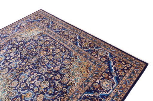 Surface texture of 2003s Kashmar rug with natural Wool and intricate pattern