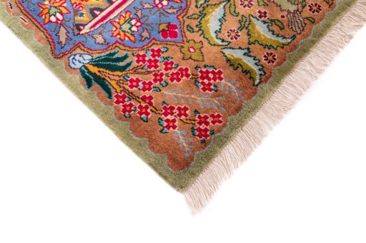 Central medallion detail of 1960s Kashmar rug from Iran / Persia