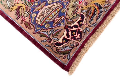 Central medallion detail of 1960s Kashmar rug from Iran / Persia