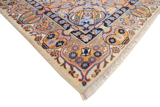 Central medallion detail of 1990s Kashmar rug from Iran / Persia