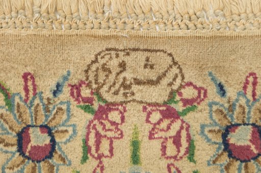 Central medallion detail of 1960s Kerman rug from Iran / Persia