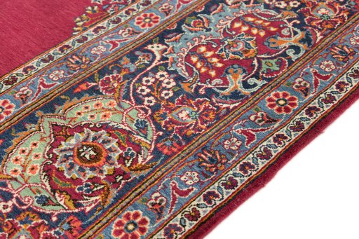 Central medallion detail of 1950s Kerman rug from Iran / Persia