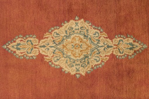 Central medallion detail of 1950s Kerman rug from Iran / Persia