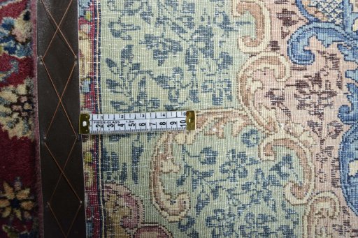 Central medallion detail of 1930s Kerman rug from Iran / Persia