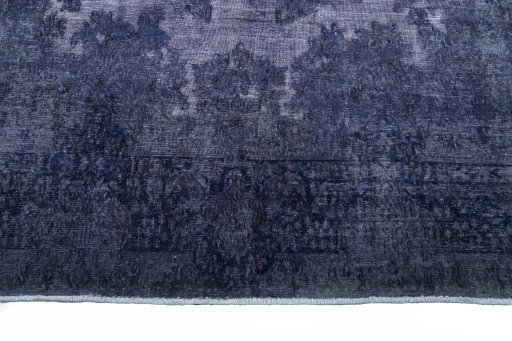 Full view of 1970s Kerman rug from Iran / Persia, 400 × 299 cm in Blue tones