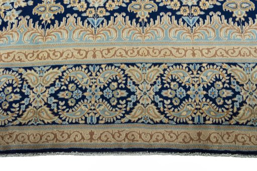 Full view of 2000s Kerman rug from Iran / Persia, 400 × 295 cm in Blue tones