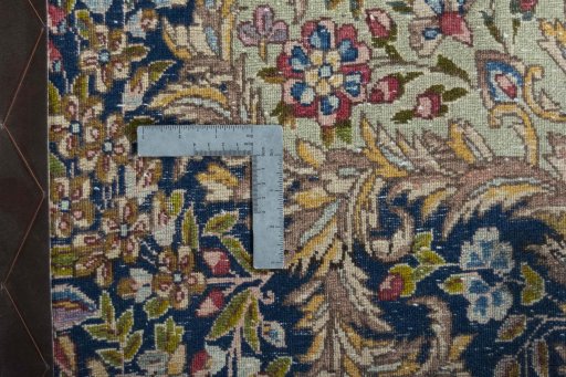 Central medallion detail of 1970s Kerman rug from Iran / Persia