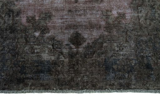 Full view of 1950s Kerman rug from Iran / Persia, 247 × 150 cm in Red tones