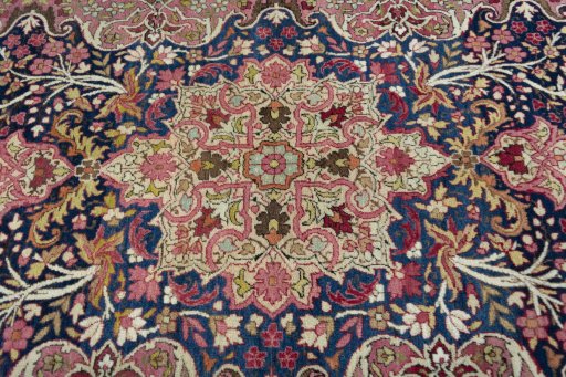 Central medallion detail of 1930s Kerman rug from Iran / Persia