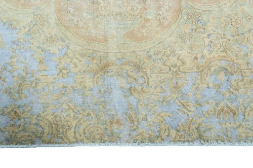Full view of 1970s Kerman rug from Iran / Persia, 379 × 304 cm in Red tones