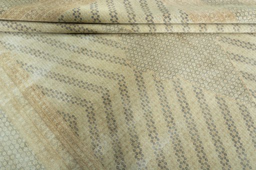 Close-up detail of 1970s Kerman rug from Iran / Persia showing Wool weave