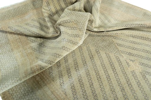Surface texture of 1970s Kerman rug with natural Wool and intricate pattern