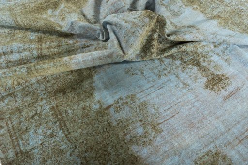 Surface texture of 1970s Kerman rug with natural Wool and intricate pattern