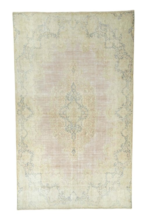 Full view of 1970s Kerman rug from Iran / Persia, 497 × 300 cm in Red tones