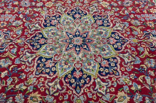 Central medallion detail of 2000s Kerman rug from Iran / Persia