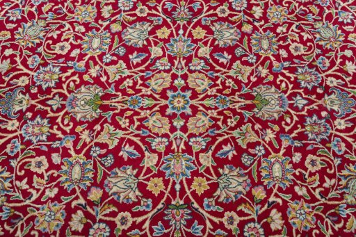 Central medallion detail of 2000s Kerman rug from Iran / Persia