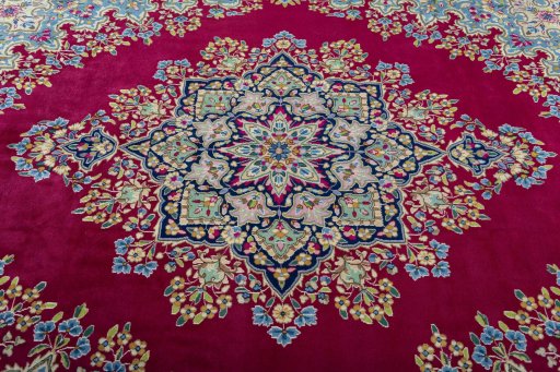Central medallion detail of 1970s Kerman rug from Iran / Persia