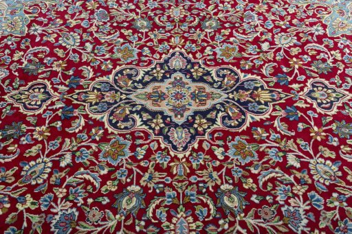 Central medallion detail of 2000s Kerman rug from Iran / Persia