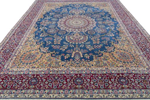 Surface texture of New Kerman rug with natural Wool and intricate pattern