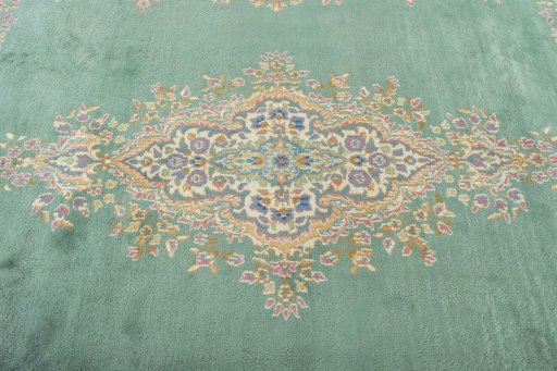 Central medallion detail of 2000s Kerman rug from Iran / Persia