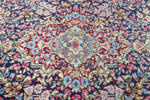 Central medallion detail of 1970s Kerman rug from Iran / Persia