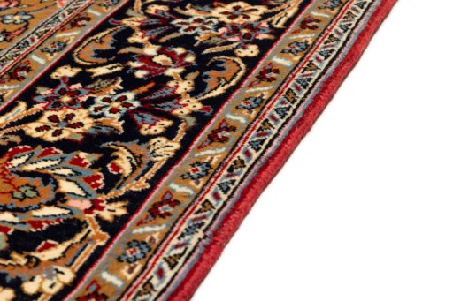 Close-up detail of New Kerman rug from Iran / Persia showing Wool weave