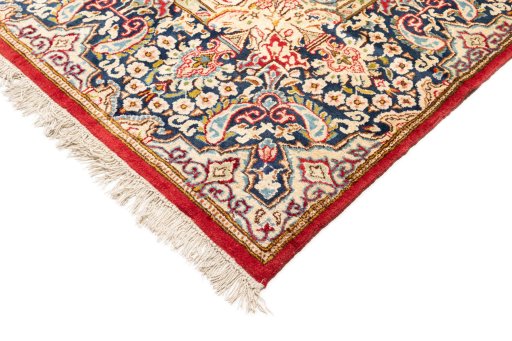 Central medallion detail of 1990s Kerman rug from Iran / Persia