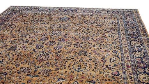 Surface texture of 1960s Khorasan rug with natural Wool and intricate pattern