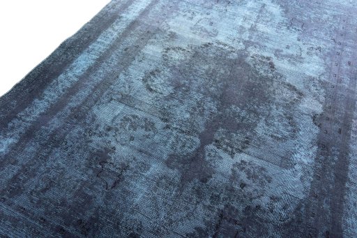Backside of handmade 1970s Khorasan rug showing knot structure and weave density
