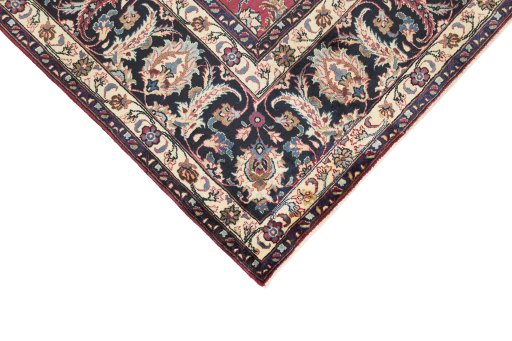 Central medallion detail of 1960s Mashad rug from Iran / Persia