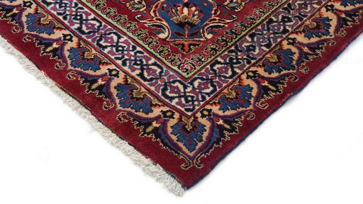 Central medallion detail of 1960s Mashad rug from Iran / Persia